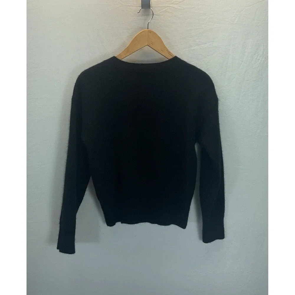 Aqua 100% cashmere new york‎ crewneck Sweater Black M Pullover Soft Exclusive